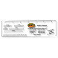 .030 Clear Plastic Logbook Ruler, Stock Shape (2.1"x7.38"), Spot Color